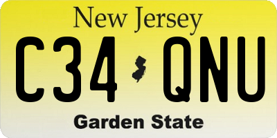NJ license plate C34QNU