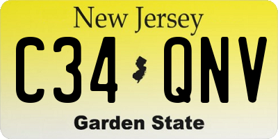 NJ license plate C34QNV