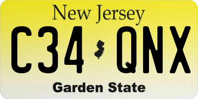 NJ license plate C34QNX
