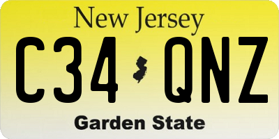 NJ license plate C34QNZ