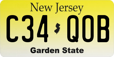 NJ license plate C34QOB