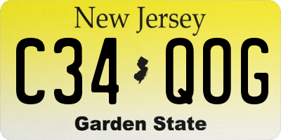 NJ license plate C34QOG