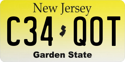 NJ license plate C34QOT