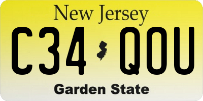 NJ license plate C34QOU
