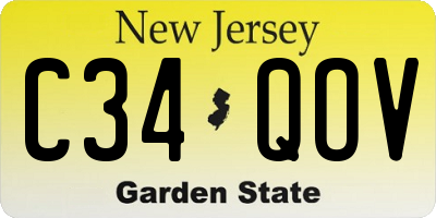 NJ license plate C34QOV