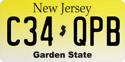 NJ license plate C34QPB