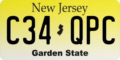 NJ license plate C34QPC