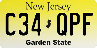 NJ license plate C34QPF