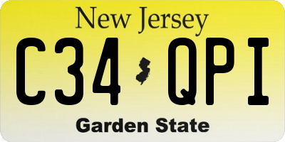 NJ license plate C34QPI