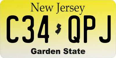 NJ license plate C34QPJ