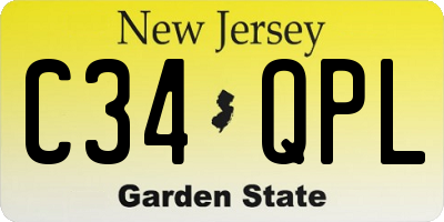 NJ license plate C34QPL