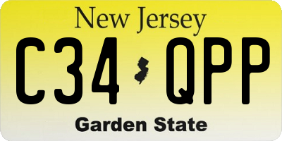 NJ license plate C34QPP