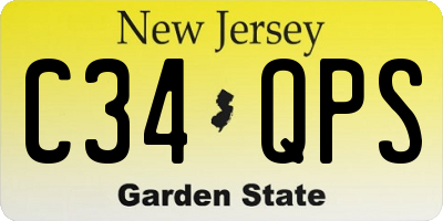 NJ license plate C34QPS