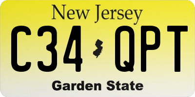 NJ license plate C34QPT
