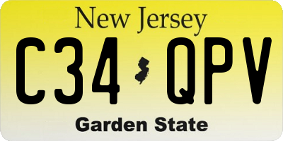 NJ license plate C34QPV