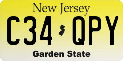 NJ license plate C34QPY