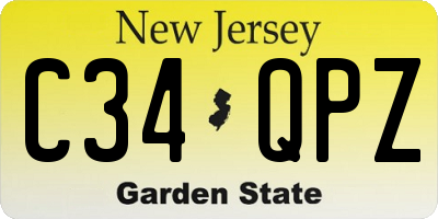 NJ license plate C34QPZ