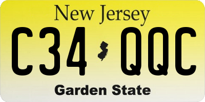 NJ license plate C34QQC