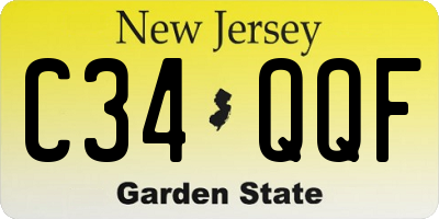 NJ license plate C34QQF