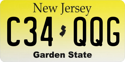 NJ license plate C34QQG