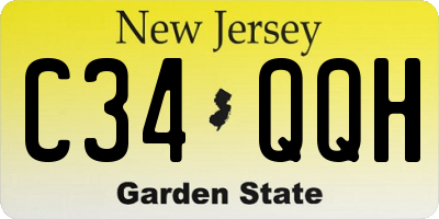 NJ license plate C34QQH