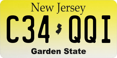 NJ license plate C34QQI