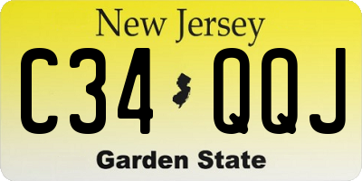 NJ license plate C34QQJ