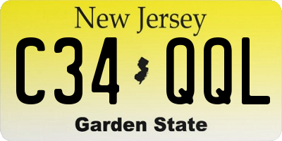 NJ license plate C34QQL
