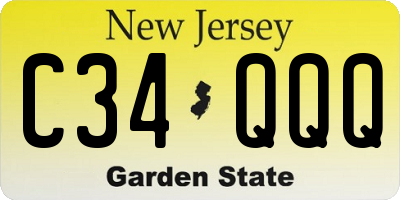 NJ license plate C34QQQ