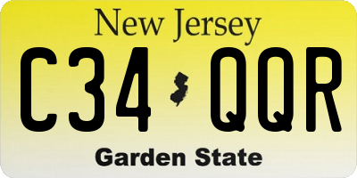 NJ license plate C34QQR
