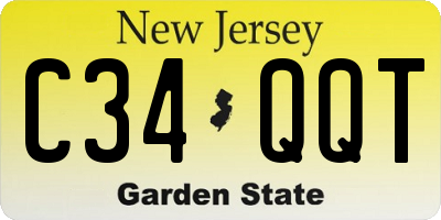 NJ license plate C34QQT