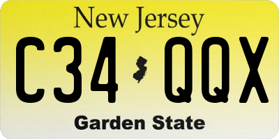 NJ license plate C34QQX
