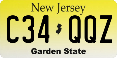 NJ license plate C34QQZ