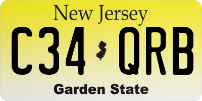 NJ license plate C34QRB