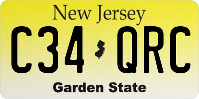 NJ license plate C34QRC