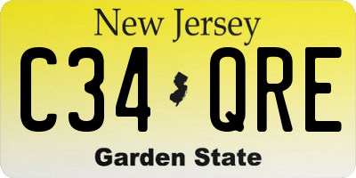NJ license plate C34QRE