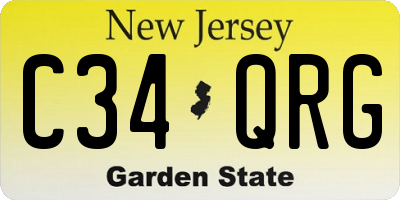 NJ license plate C34QRG