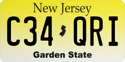 NJ license plate C34QRI