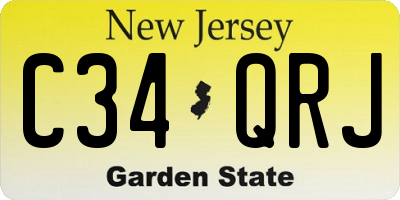 NJ license plate C34QRJ