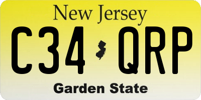 NJ license plate C34QRP