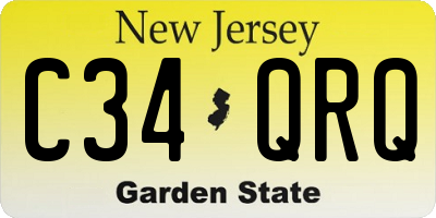 NJ license plate C34QRQ