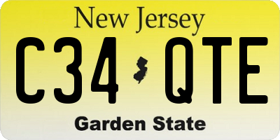 NJ license plate C34QTE