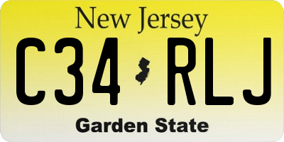 NJ license plate C34RLJ