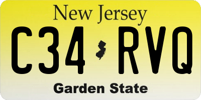 NJ license plate C34RVQ