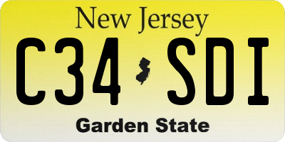NJ license plate C34SDI