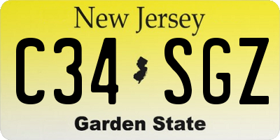 NJ license plate C34SGZ