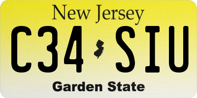 NJ license plate C34SIU