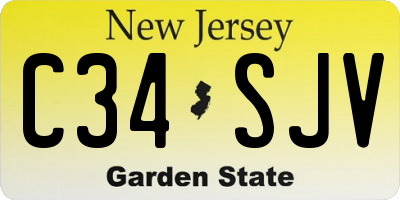 NJ license plate C34SJV