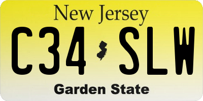 NJ license plate C34SLW
