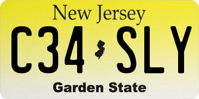 NJ license plate C34SLY